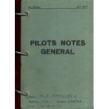 WW2 Original Pilots Notes General for Sqn Ldr Mac Hamilton. Good condition. All autographs come with