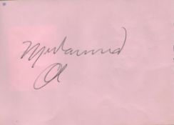 Muhammad Ali signed 5x4 album page. Good condition. All autographs come with a Certificate of