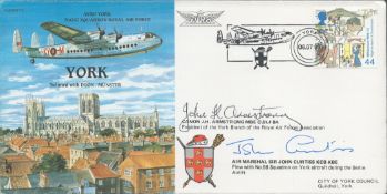 Canon JH Armstrong and Air Marshal Sir John Curtiss KCB Signed York FDC. British Stamp with 6. 7. 99