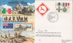 Field Marshal Lord Carver Signed Operation Compass Dec 1940-Feb 1941 FDC. British Stamp with 9 Dec
