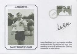 Football Peter Barker Signed A Tribute to Danny Blanchflower FDC. Signed in black ink. Good