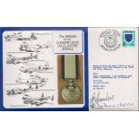 Wg Cdr CM Chambers and Don Bruce CPO RN Signed Award of Conspicuous Gallantry Medal FDC. Jersey