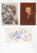 Penny Singleton collection includes two signed photos and a 6x3 signed album page all affixed to