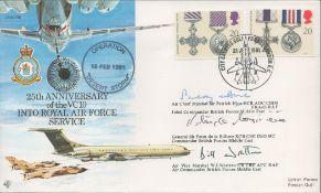 ACM Sir Patrick Hine and 2 others Signed 25th anniv of the VC10 into RAF Service FDC. British