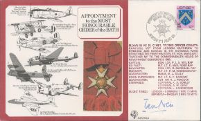 Sqn Ldr Ian Neil Signed Appointment to the Most Honourable Order of the Bath FDC. Jersey Stamp