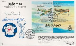 Lord of Abbots-Hay Signed Bahamas Presentation RAFA 7M First Day Cover. Flown in a Spitfire. Two