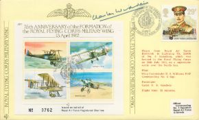 RAF WW2 S.C Widdows signed '75th Anniversary of the formation of the royal flying corps 13 April