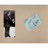 Les Dawson 10x8 mounted signature piece includes signed album page and vintage black and white