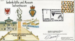 Monsieur Charles Desirat Signed Gedenkstatte und Museum Sachsenhausen FDC. British stamp with 5