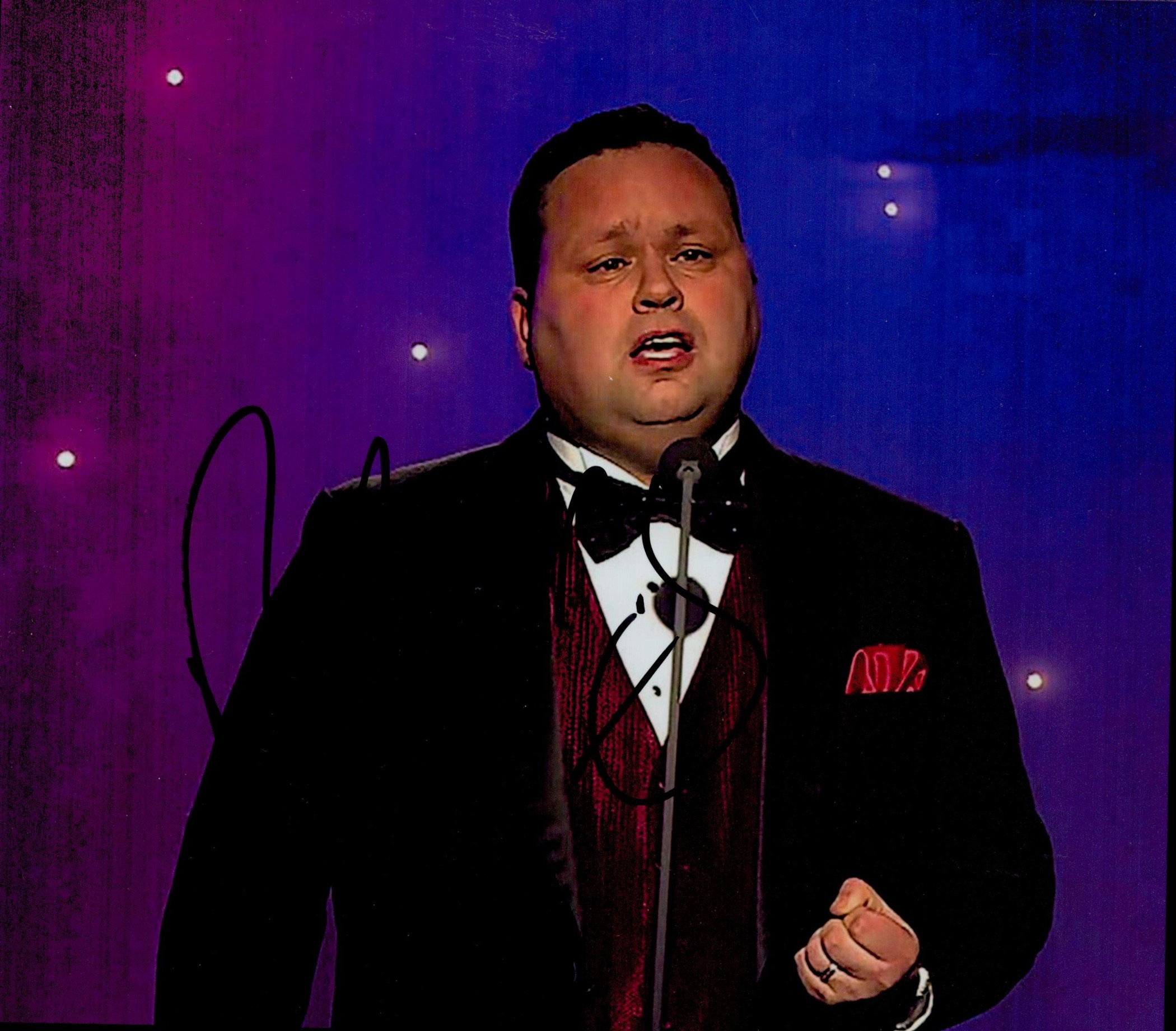 Paul Potts signed 10x8 colour photo. Good condition. All autographs come with a Certificate of