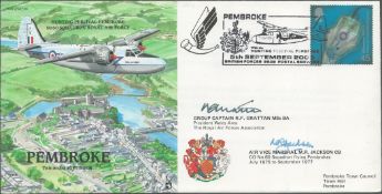 Grp Cptn RF Grattan and AVM M r Jackson Signed Pembroke FDC. British Stamp with 5 September 2000
