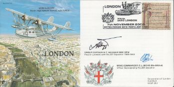 Grp Cptn HT Haggar and Wg Cdr CJ Birks Signed London FDC. British Stamp with 7th November 2000