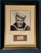 Sir John Mills 19x15 mounted and framed signature piece includes signed album page and a fantastic