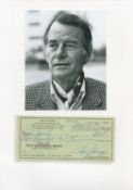 Gig Young signed City National Cheque dated 18th Feb 1972 and black and white photo both fixed to A4