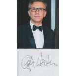 Austrian-German actor Christoph Waltz Signed White Signature Page with Colour Photo included. Good