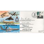 RAF Four Signed 80th anniversary of RAF Waddington FDC. Signed by AVM LA Griffiths, Grp Cptn J