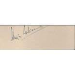 British Actor Hugh Williams Signed Signature Piece. Measures 4 x 1. 5 inches. Signed in blue ink.