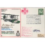 Air Cmdre GJC Paul and Flt Lt KB Fitton DFC Signed RAF Pitreavie Castle FDC. British stamp with 6