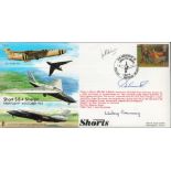 Three Signed Short S. B. 4 Sherpa First Flight 4th October 1953 FDC. Signed by Jack Sherburn DFC,