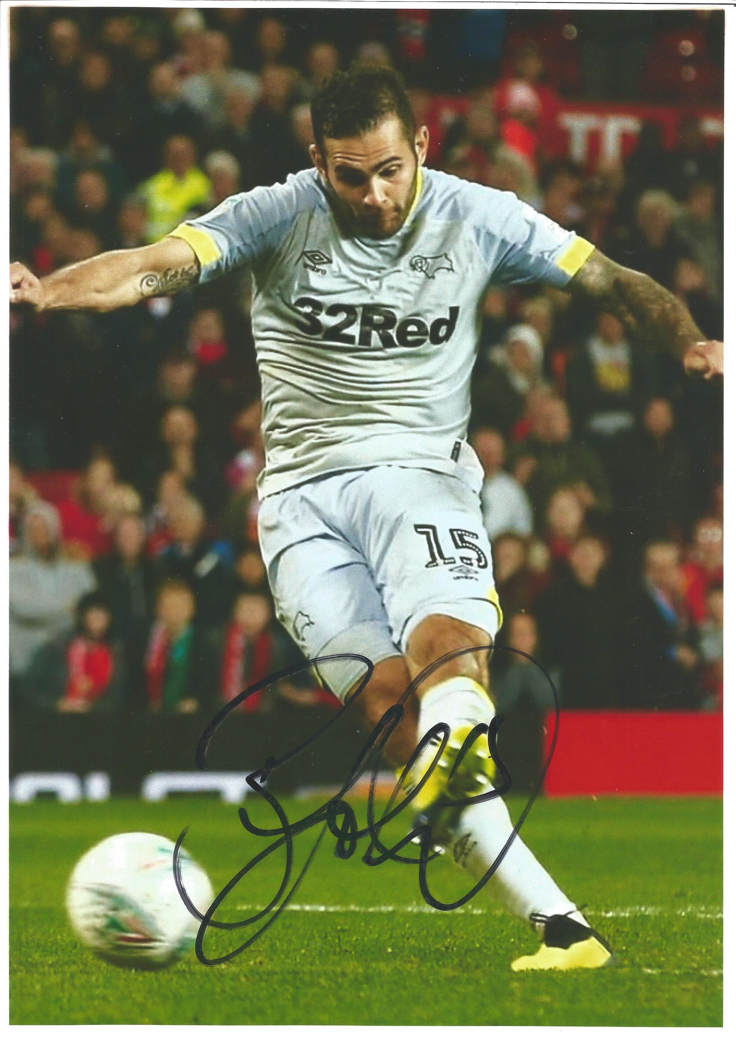 Football. Derby County Fc Collection of 7 Signed 12x8 Colour Photos. Signatures include Duane Homes, - Image 4 of 6