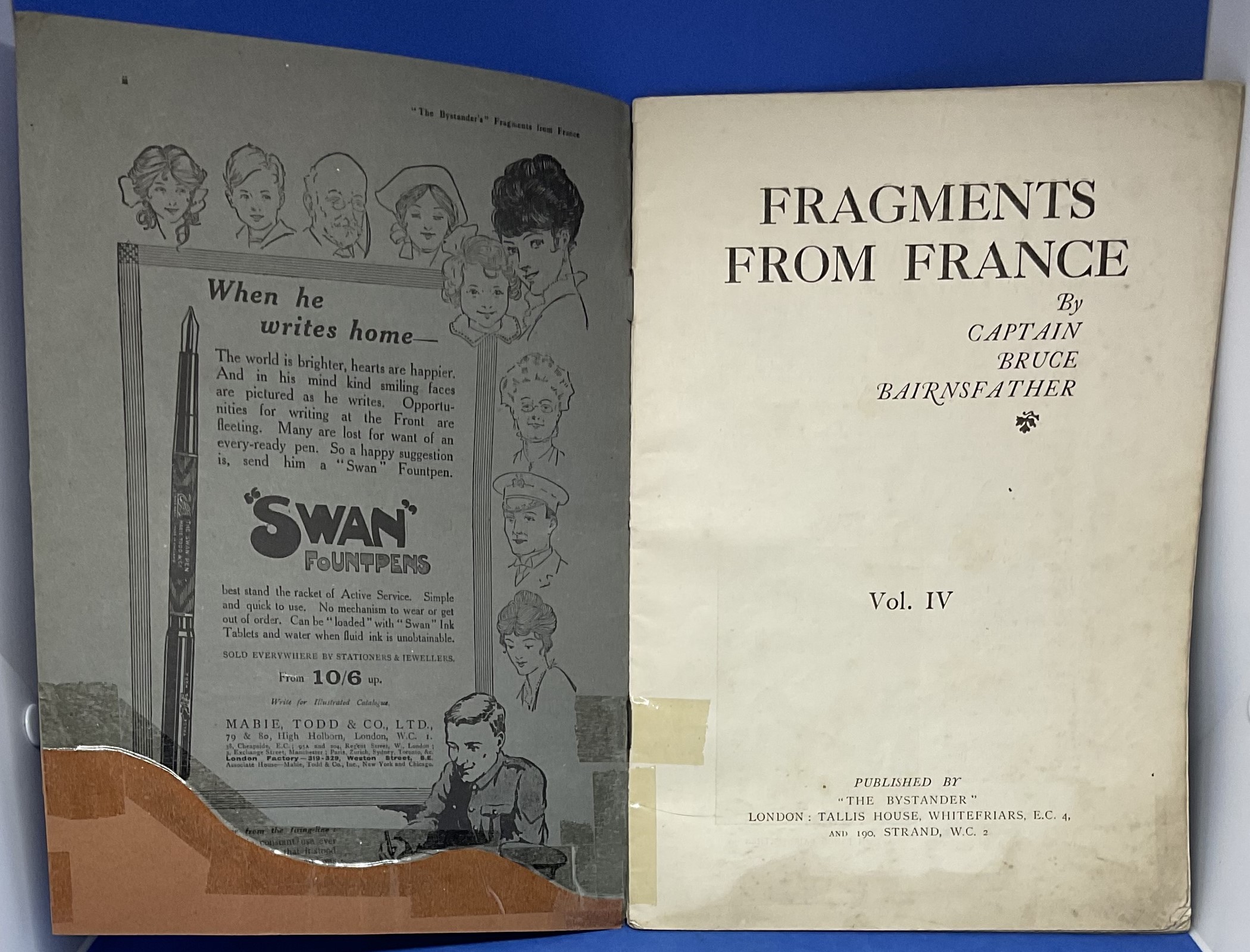 The Bystander Fragments From France Vol IV by Bruce Bairnsfather. Paperback Book. Showing Signs of - Image 2 of 2