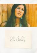 Rita Coolidge signature piece includes signed album page and colour photo fixed to A4 page. Good