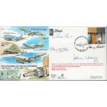 RAF Four Signed Avro Ashton (Jet Engine Testbeds) Flown First Day Cover. Signatures include John