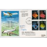 Eric N Cowley Signed 30th Anniversary of RAFLET FDC. Four British Stamps with Two 11 Apr 89