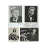 Micky Andrews, Jerry Allen, Terry Biddlecombe and June Birch signed 4x3 vintage black and white