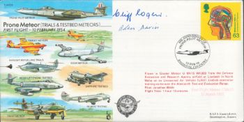 Cliff Rogers and Alan Bavin Signed Prone Meteor- First Flight 10 February 1954 FDC. British Stamp