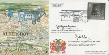 Grp Cptn JR Goodman and Air Cmdre AN Nicholson Signed Aldershot FDC. British Stamp with 1. 6. 99