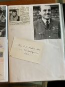 WW2 BOB fighter pilot Otmar Kucera 111 sqn signature fixed with biography to A4 pageGood