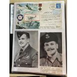 WW2 BOB fighter pilots Kenneth Lusty 25 sqn and Edward Deansley 152 sqn signed 50th ann BOB cover