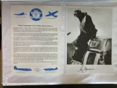 WW2 BOB fighter pilot Cyril Jones 312 sqn signed 7 x 5 photo fixed with printed biography to A4