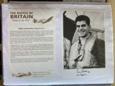 WW2 BOB fighter pilot Roy Ford 41 sqn signed 7 x 5 photo fixed with printed biography to A4 pageGood