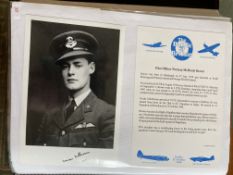 WW2 BOB fighter pilot Norman Brown 611 sqn signed 7 x 5 b/w photo fixed with printed biography to A4