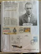 WW2 BOB fighter pilots Lawrence Henstock 64 sqn signature and Hurricane cover signed David Looker