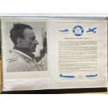 WW2 BOB fighter pilot James Sanders 615 signed 7 x 5 photo fixed with printed biography to A4