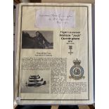 WW2 BOB fighter pilot Wallace Cunningham signature fixed with biography to A4 pageGood condition.