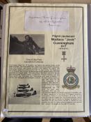 WW2 BOB fighter pilot Wallace Cunningham signature fixed with biography to A4 pageGood condition.