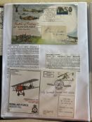 WW2 BOB fighter pilots Edmund Walsh 141 sqn signed label on 1965 BOB FDC and Bernard Cannon 604