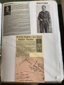 WW2 BOB fighter pilot John Topham 219 sqn signature fixed with biography to A4 pageGood condition.