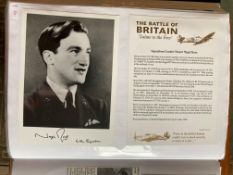 WW2 BOB fighter pilots Stuart Rose 602 sqn signed 7 x 5 photo fixed with biography to A4 pageGood