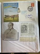WW2 BOB fighter pilots Michael Appleby 609 sqn signed print and Classic fighters cover fixed with
