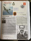 WW2 BOB fighter pilots Ralph MacDougall signed 50th ann BOB cover plus signature of Graham Davies