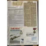 WW2 BOB fighter pilots Loel Guinness 601 sqn signature wit BOB the Few cover signed by Frederick