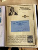 WW2 BOB fighter pilots John Sykes 64 sqn signed card fixed with biography to A4 pageGood