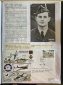 WW2 BOB fighter pilot Henry Hogan 501 sqn signed 50th ann BOB cover fixed with biographies to A4