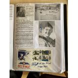 WW2 BOB fighter pilots Donald Deller 43 sqn signed small Hurricane print plus signed photo and