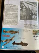 WW2 BOB fighter pilots Anthony Trumble 264 sqn and Raymond Kellow 213 sqn signed Flown Aviation